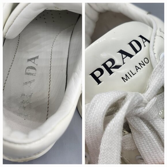 Prada White Patent Leather Sneakers - Picture 6 of 17